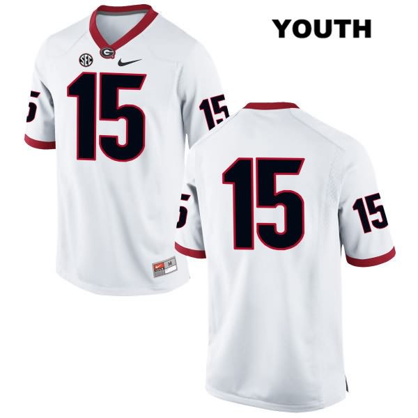 Georgia Bulldogs Youth Matt Landers #15 NCAA No Name Authentic White Nike Stitched College Football Jersey OJF6756UN